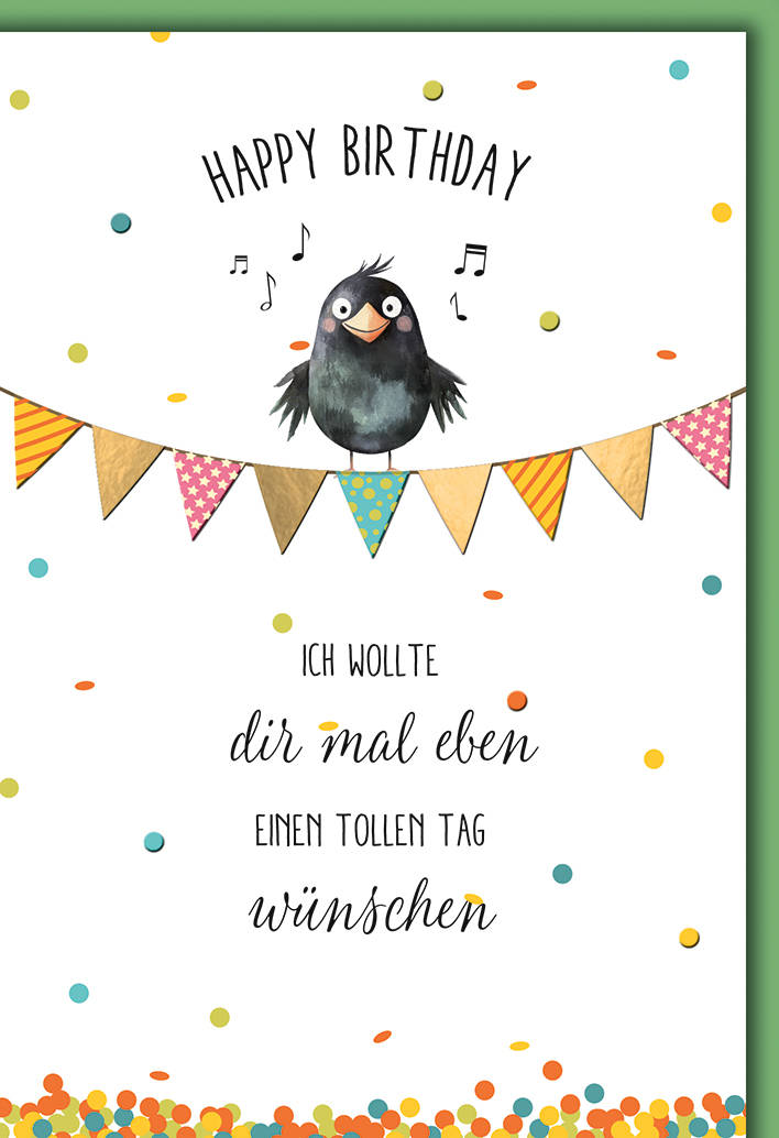 Geburtstagskarte Rabe Musik