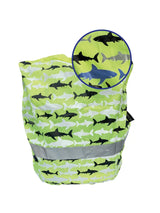 Regenschutzhülle mit Reflektoren für Schulrucksack Haifisch