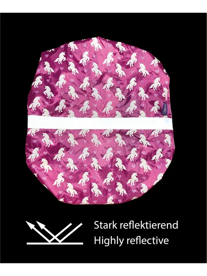 Regenschutzhülle mit Reflektoren für Schulrucksack Einhorn