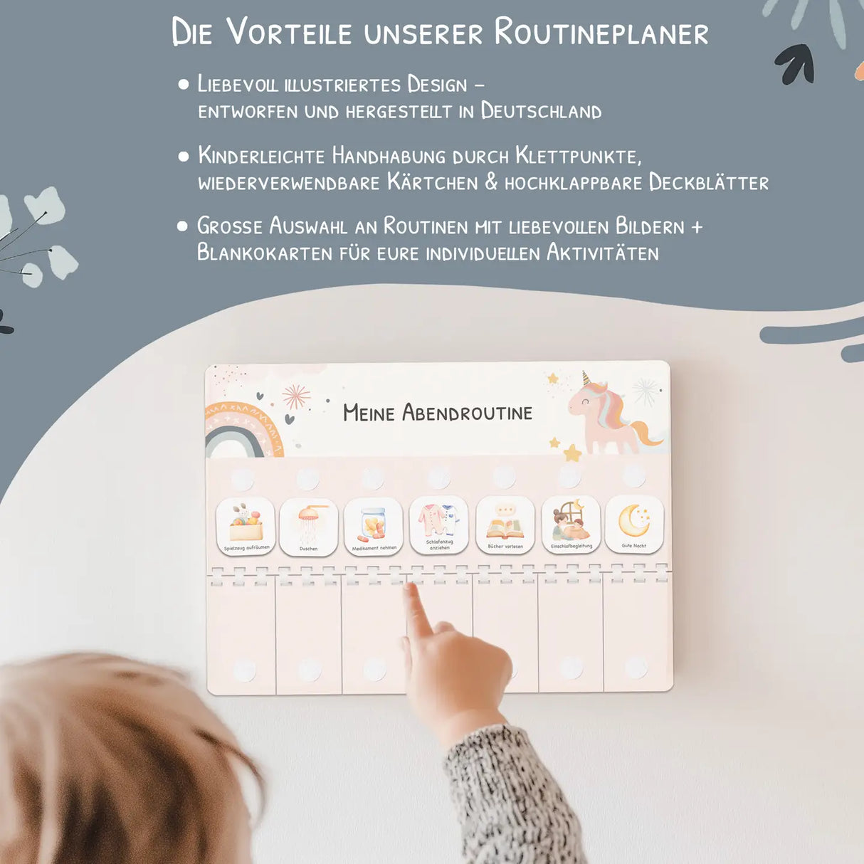 Routineplaner (Morgen & Abend) - Motiv Einhorn