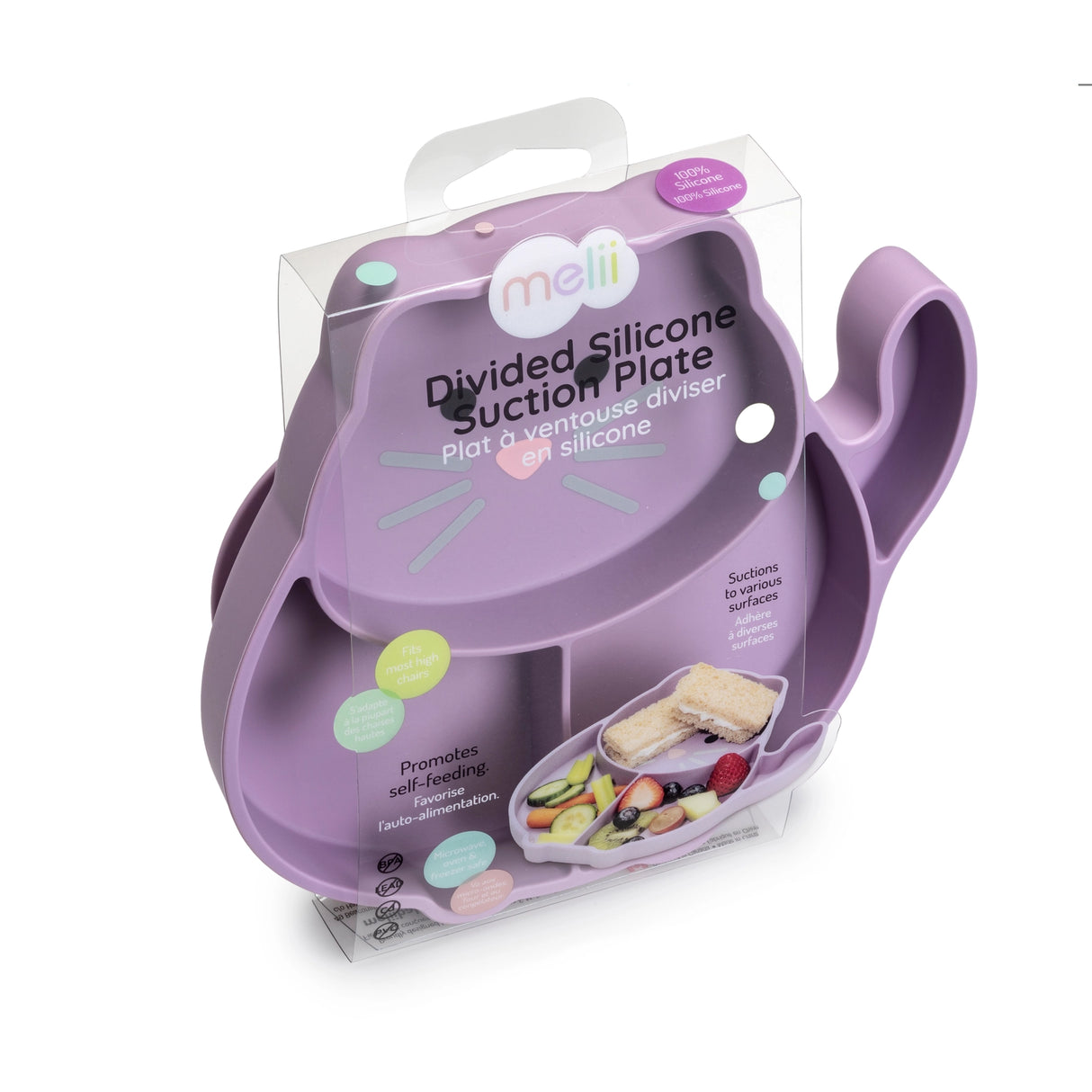 Kinder Silikonteller mit Saugnapf Katze