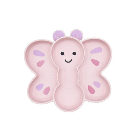 Kinder Silikonteller mit Saugnapf Schmetterling