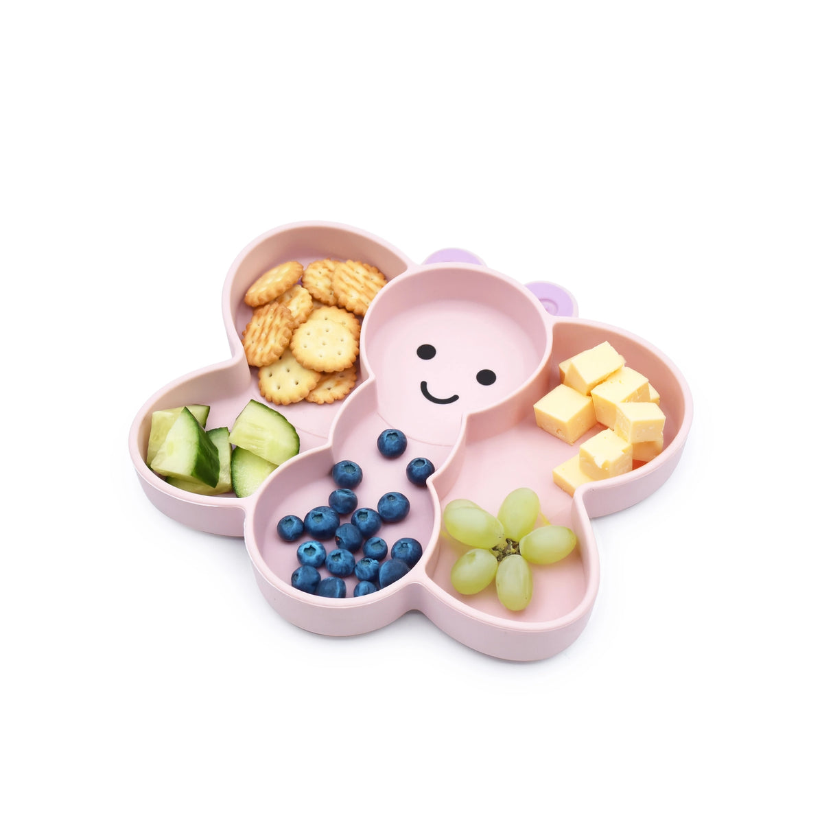 Kinder Silikonteller mit Saugnapf Schmetterling