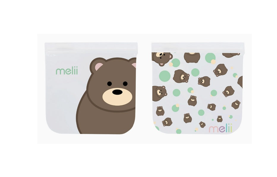 Lunchbag & Snackbeutel wiederverwendbar 2er Set Bär