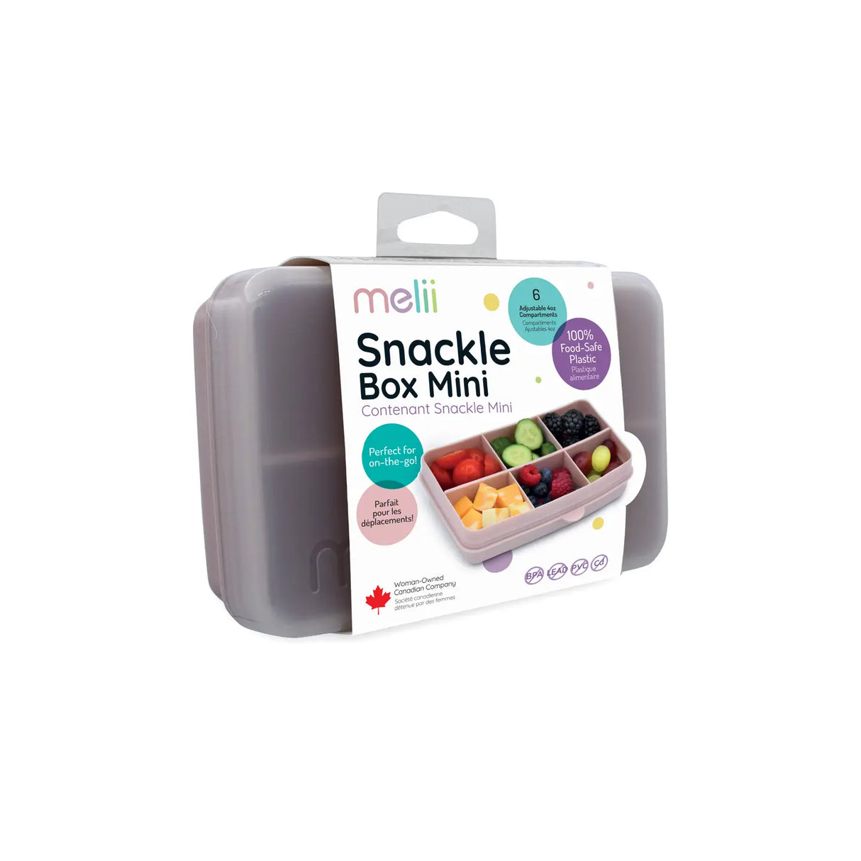Znünibox Snackbox Melii mit 6 Unterteilungen Grau