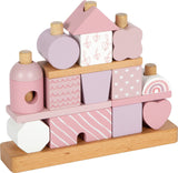 Holz Stapelhaus Rosa