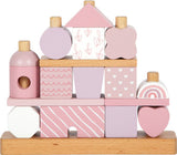 Holz Stapelhaus Rosa