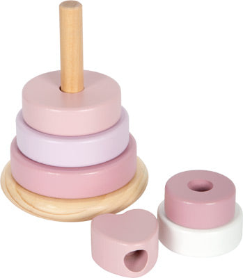 Holz Stapelturm Rosa Herz