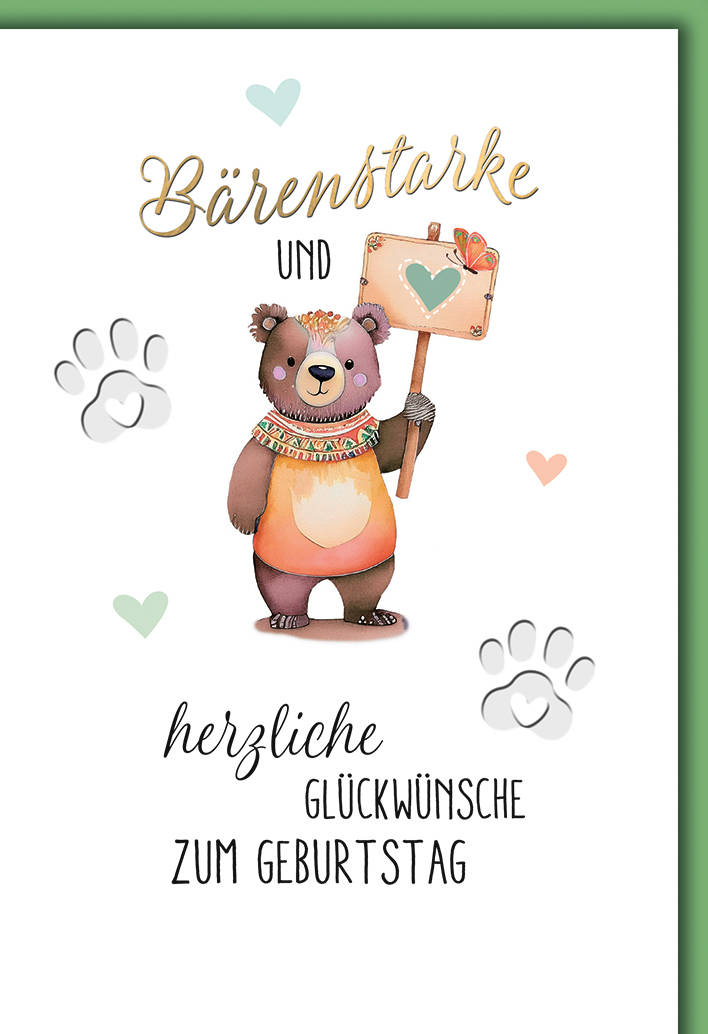 Geburtstagskarte Bärenstark