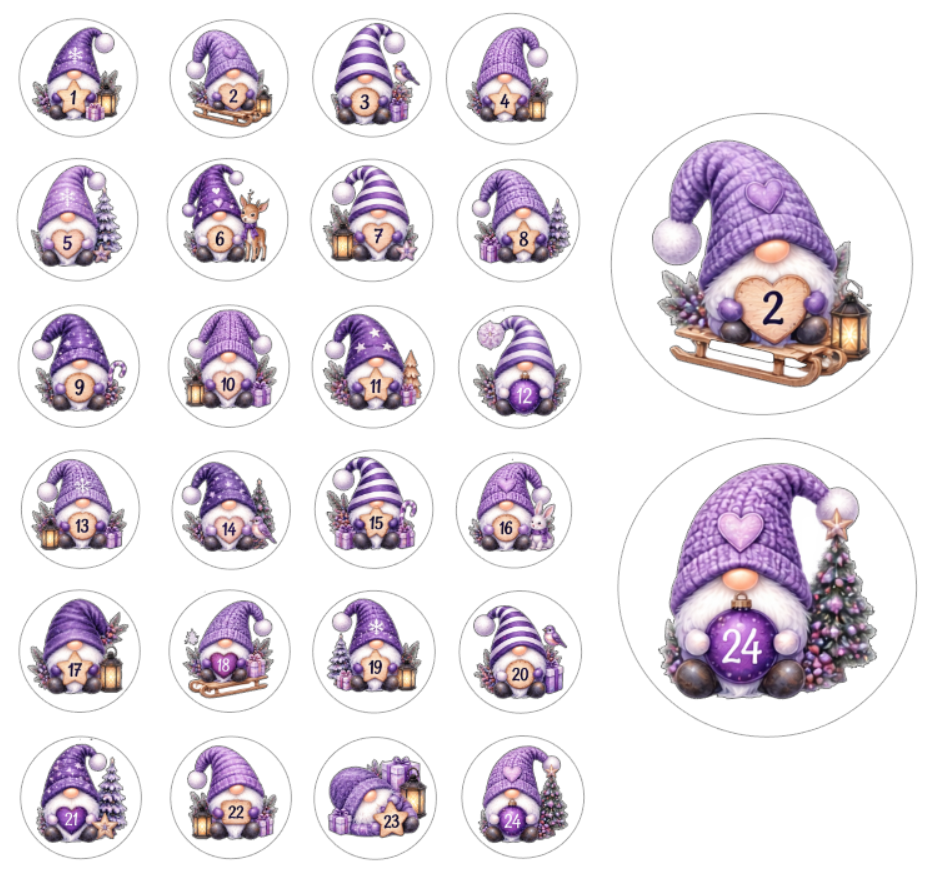 Adventskalender Zahlensticker Wichtel 5