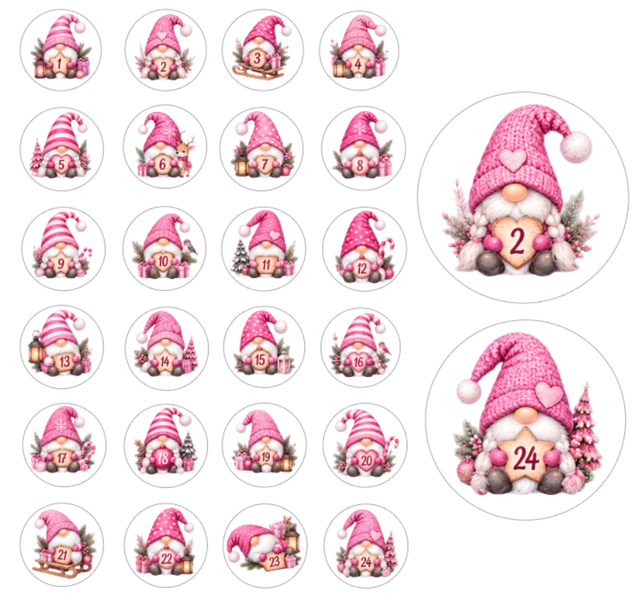 Adventskalender Zahlensticker Wichtel 6