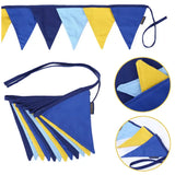 Stoff Wimpelkette Blau Gelb
