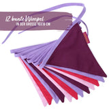 Stoff Wimpelkette Lila Pink