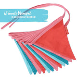 Stoff Wimpelkette Rosa Mint