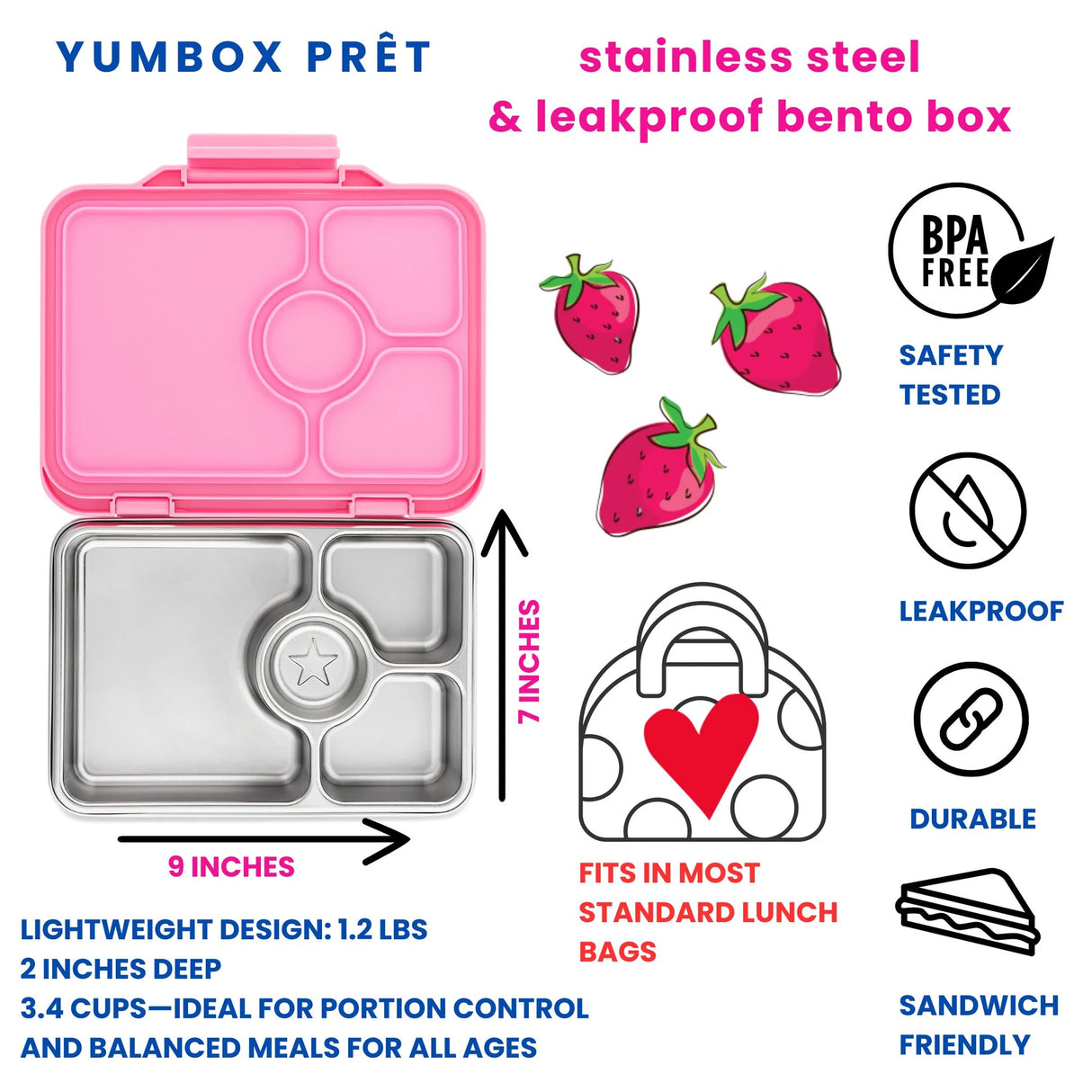 Znünibox Edelstahl Yumbox Prêt Rosa