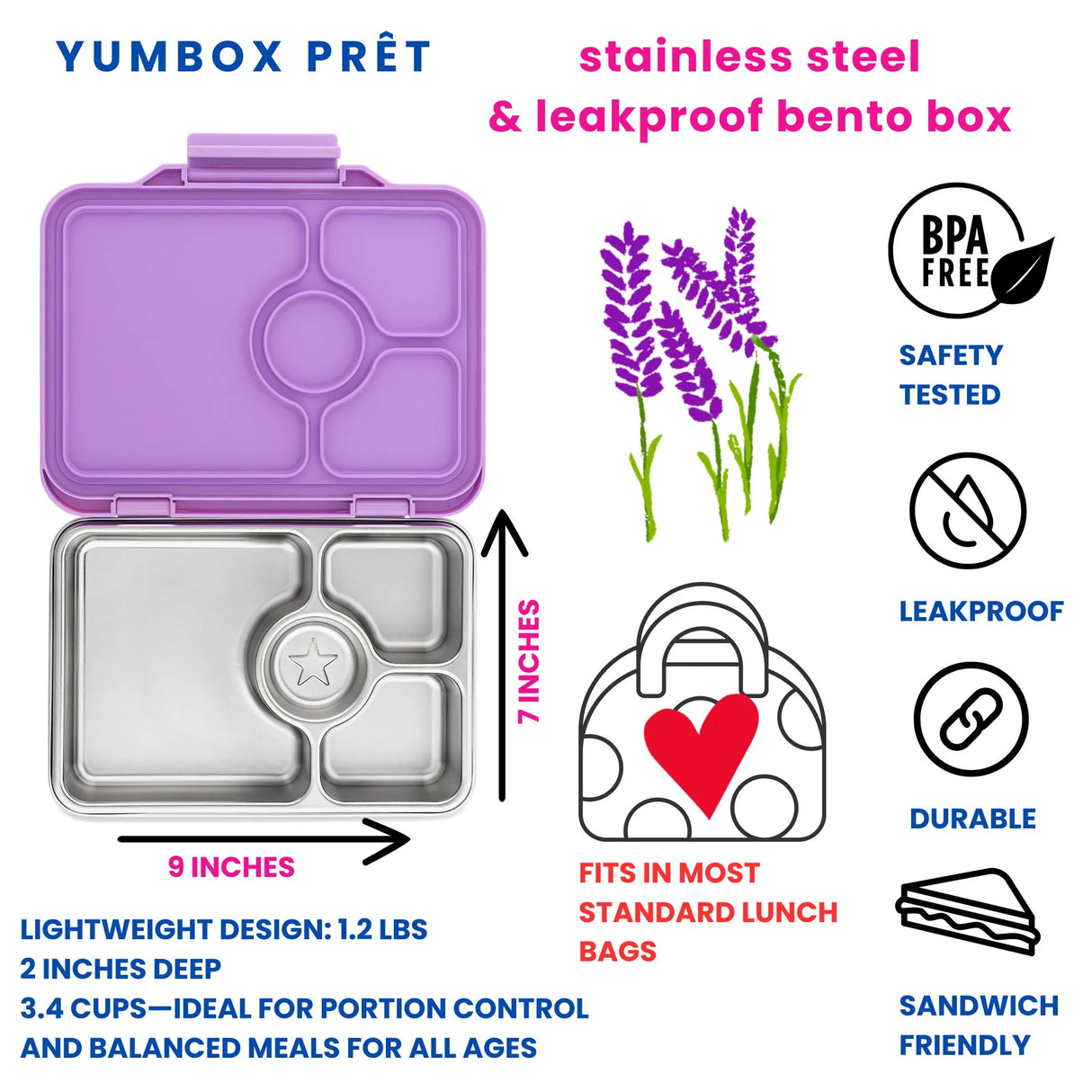 Znünibox Edelstahl Yumbox Prêt Violett