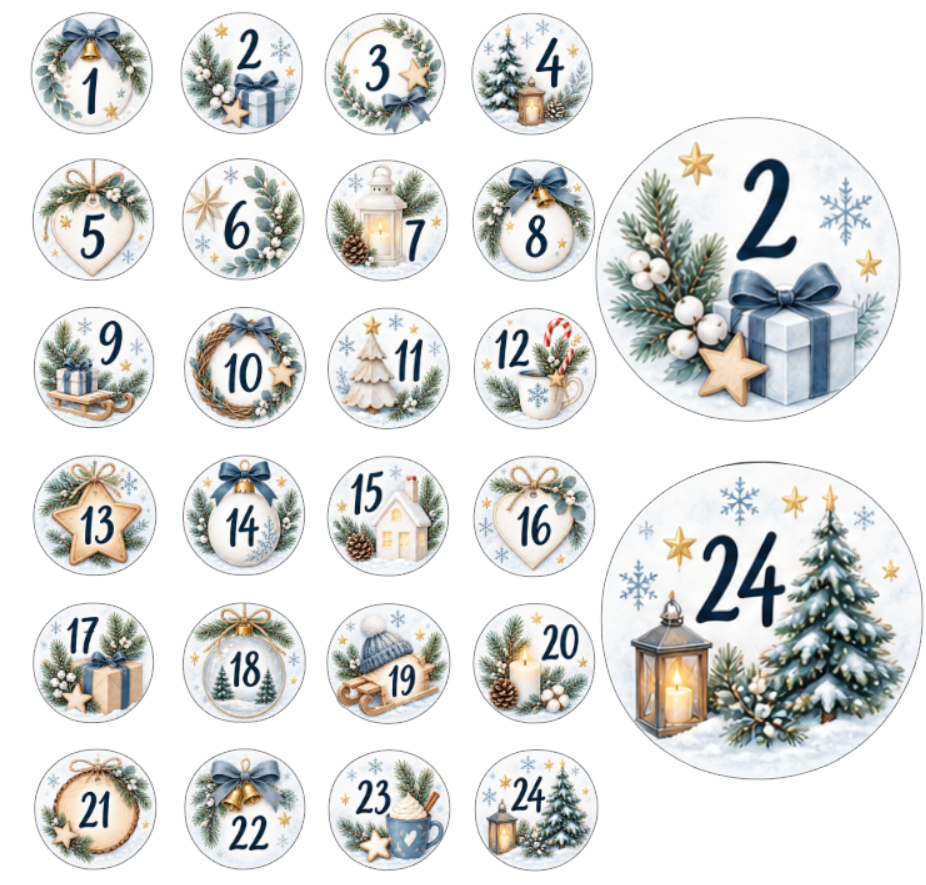 Adventskalender Zahlensticker 3