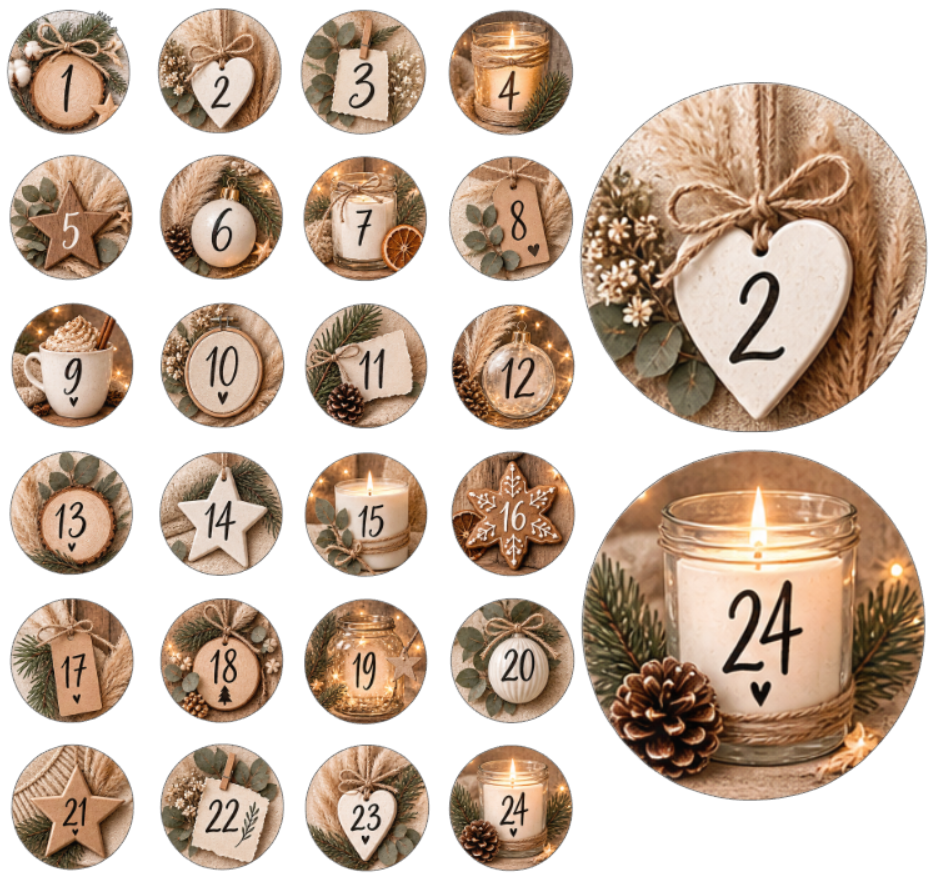 Adventskalender Zahlensticker 4