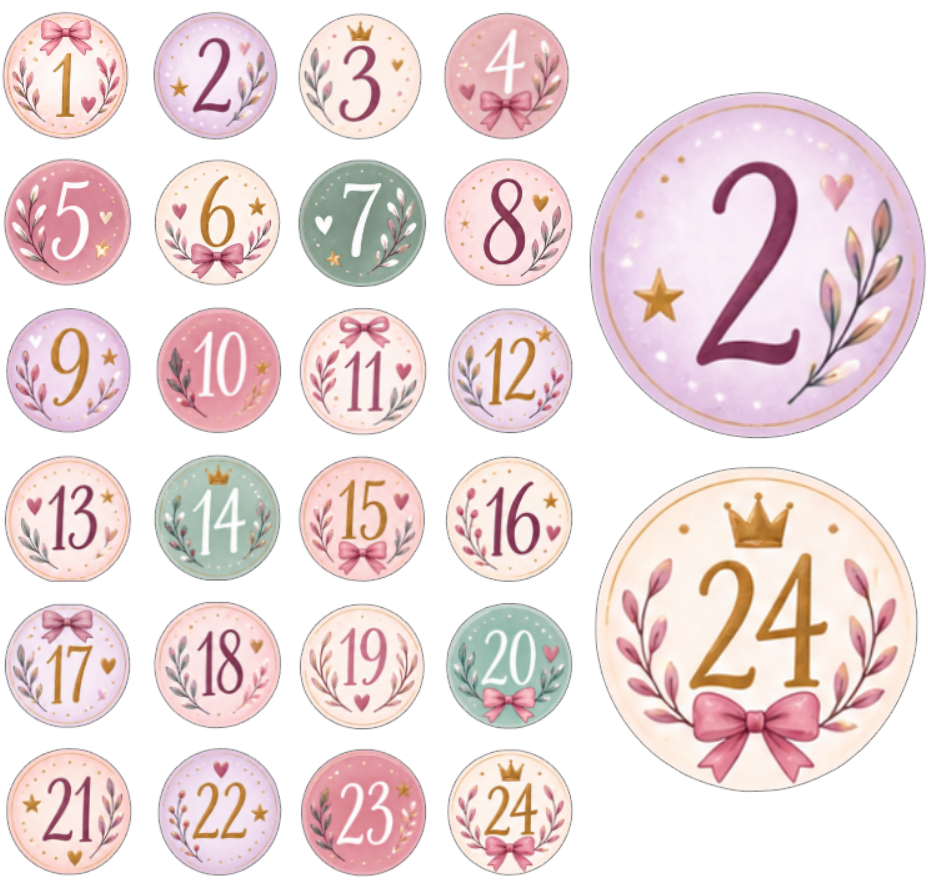 Adventskalender Zahlensticker 6