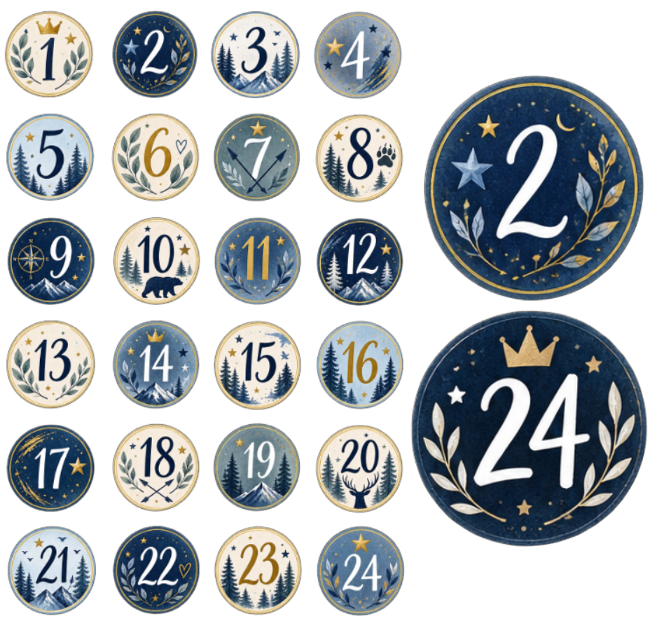 Adventskalender Zahlensticker 9