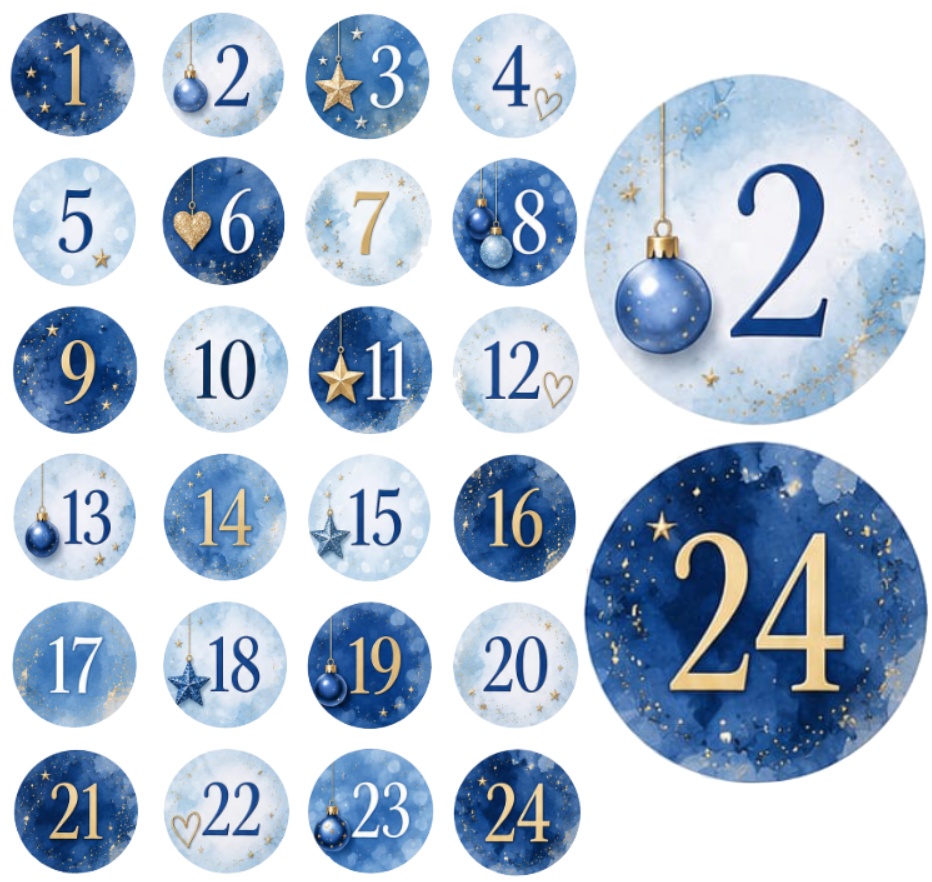 Adventskalender Zahlensticker 12