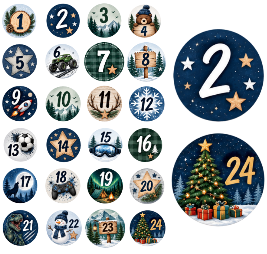 Adventskalender Zahlensticker 13