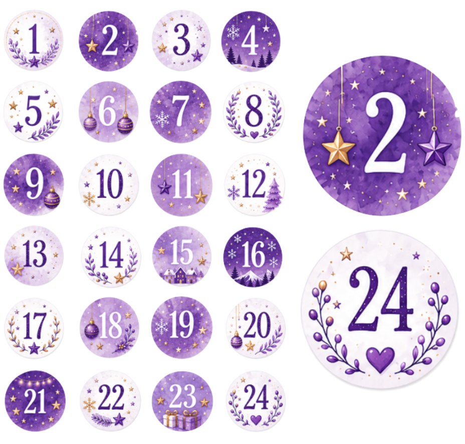 Adventskalender Zahlensticker 15