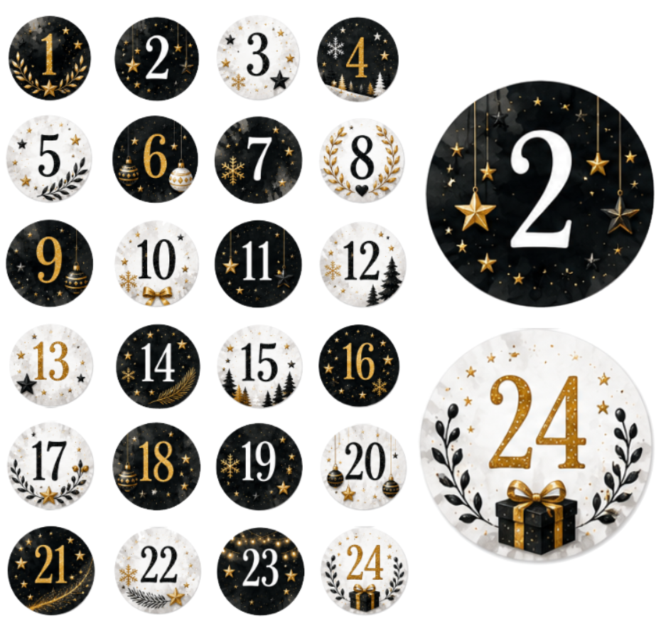 Adventskalender Zahlensticker 16