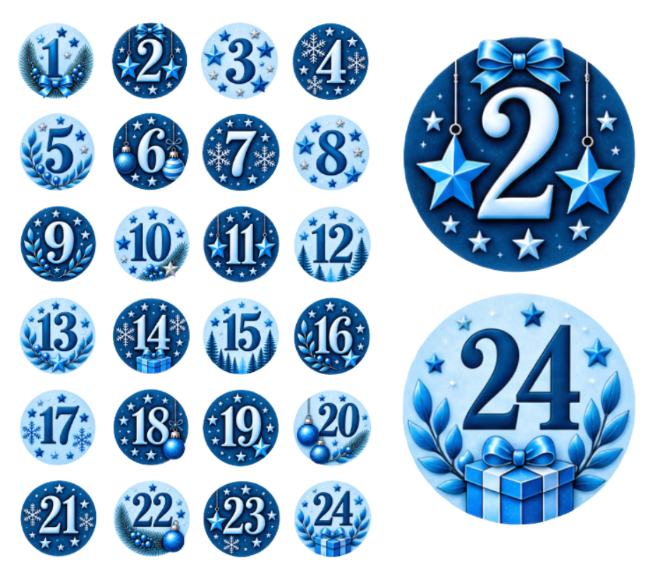 Adventskalender Zahlensticker 22