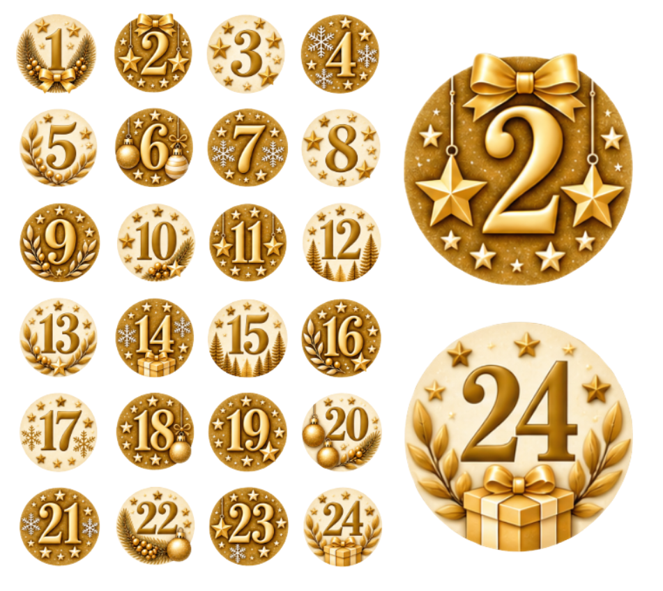 Adventskalender Zahlensticker 25