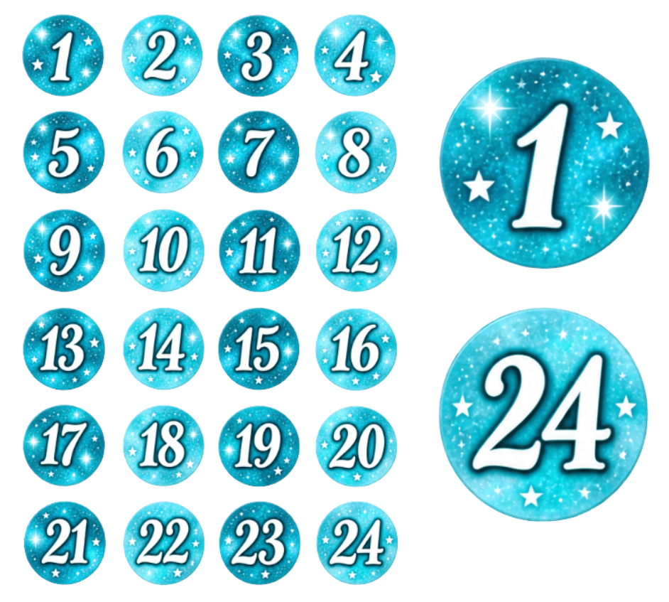 Adventskalender Zahlensticker 32