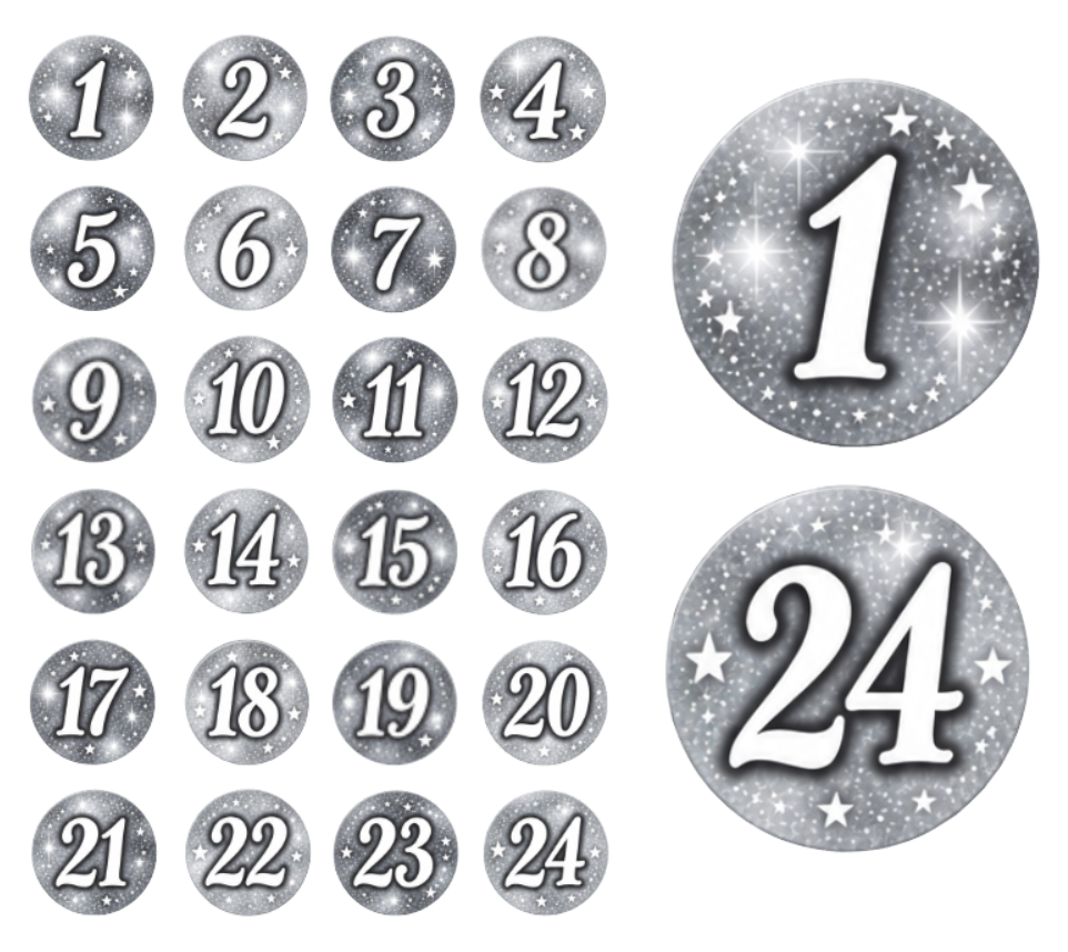 Adventskalender Zahlensticker 34
