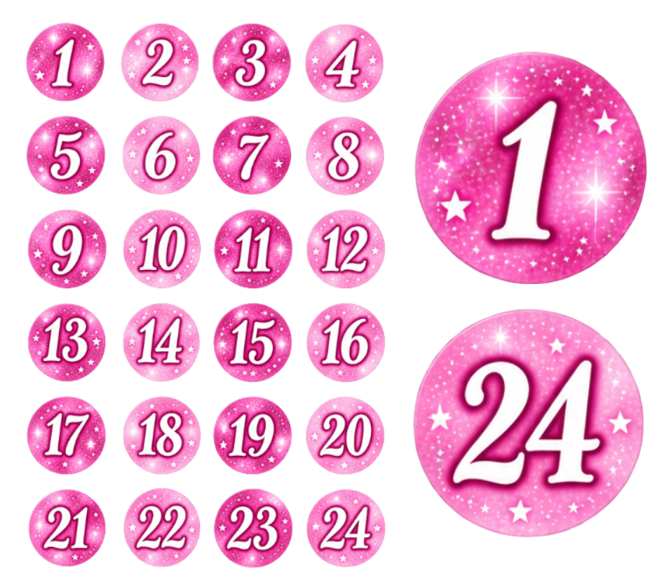Adventskalender Zahlensticker 36