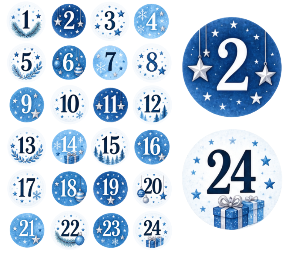 Adventskalender Zahlensticker 38