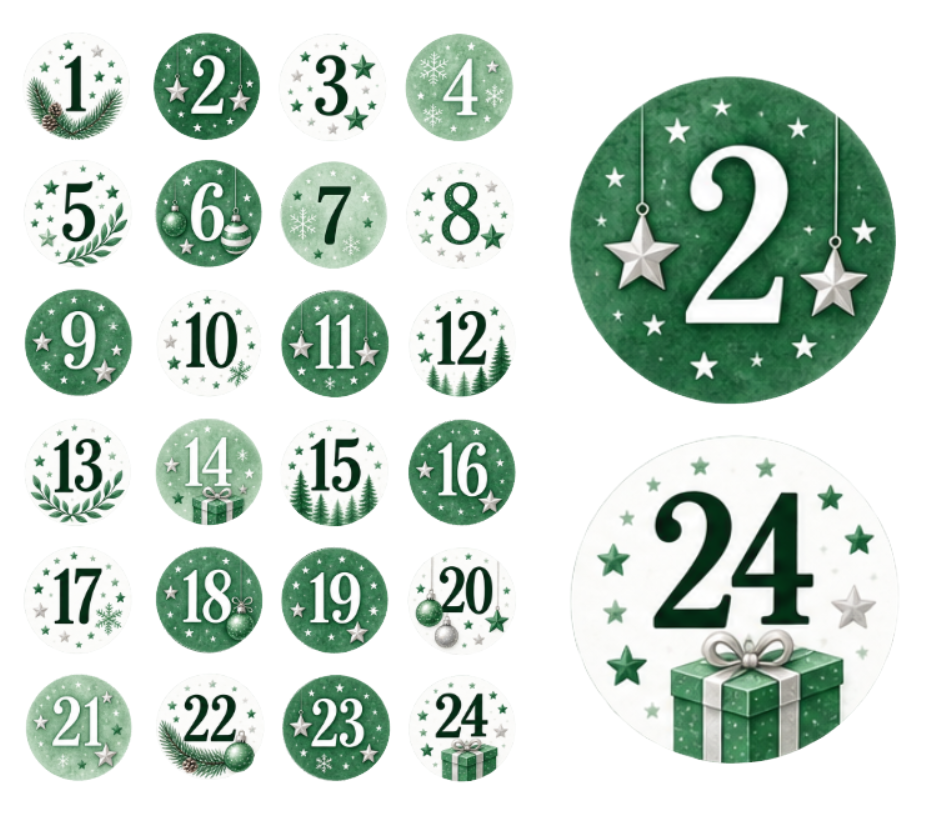 Adventskalender Zahlensticker 40