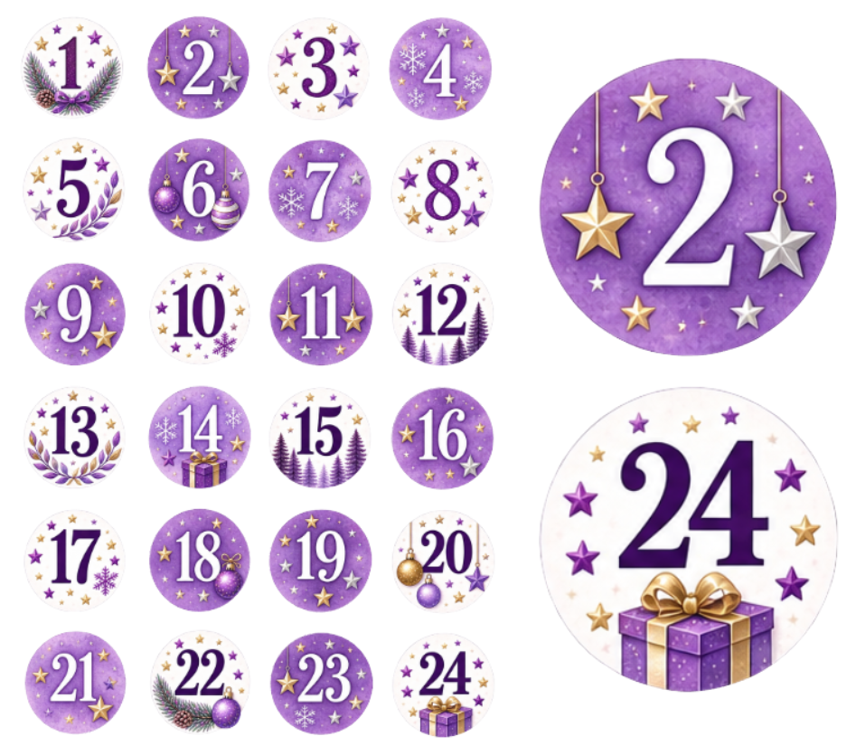 Adventskalender Zahlensticker 42
