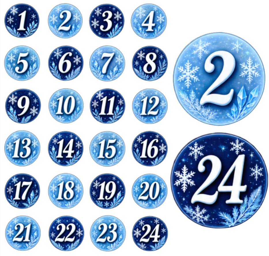 Adventskalender Zahlensticker 54