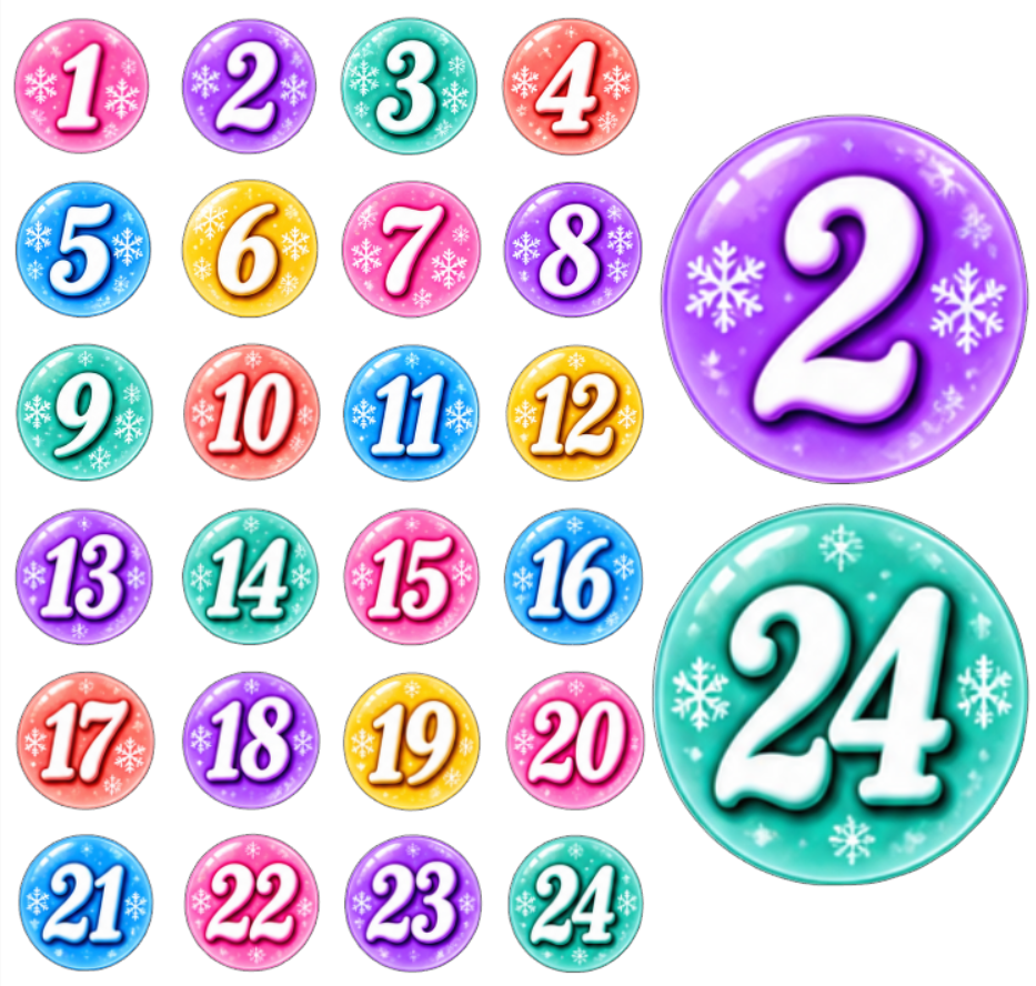 Adventskalender Zahlensticker 55