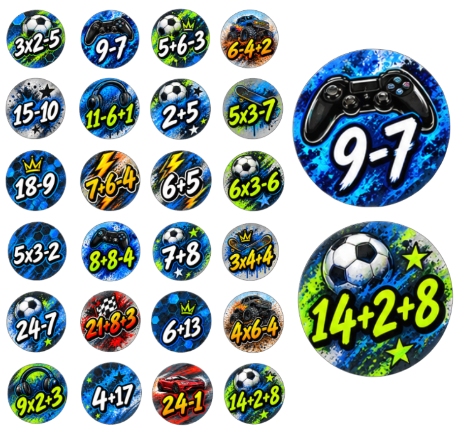 Adventskalender Zahlensticker Rechnungsaufgabe 6