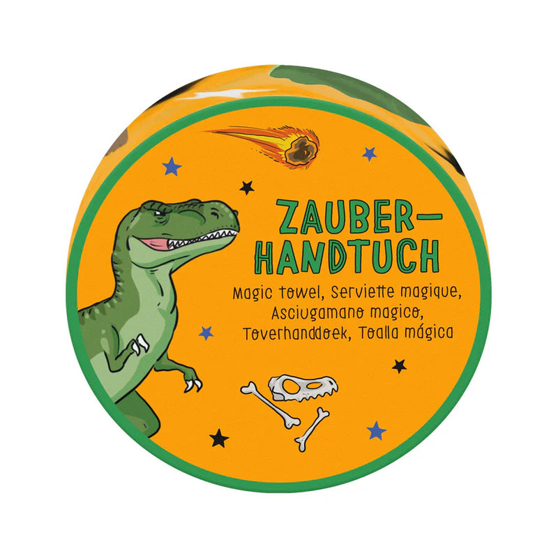 Magisches Handtuch Zauberhandtuch Dino Orange