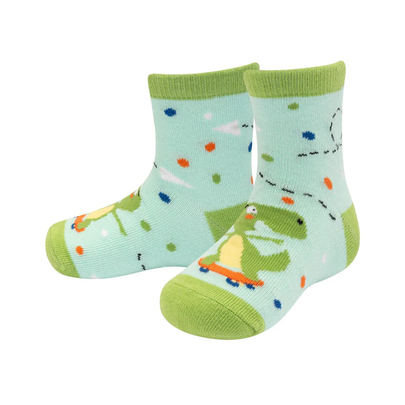 Zaubersocken Kleinkind Dino Skateboard