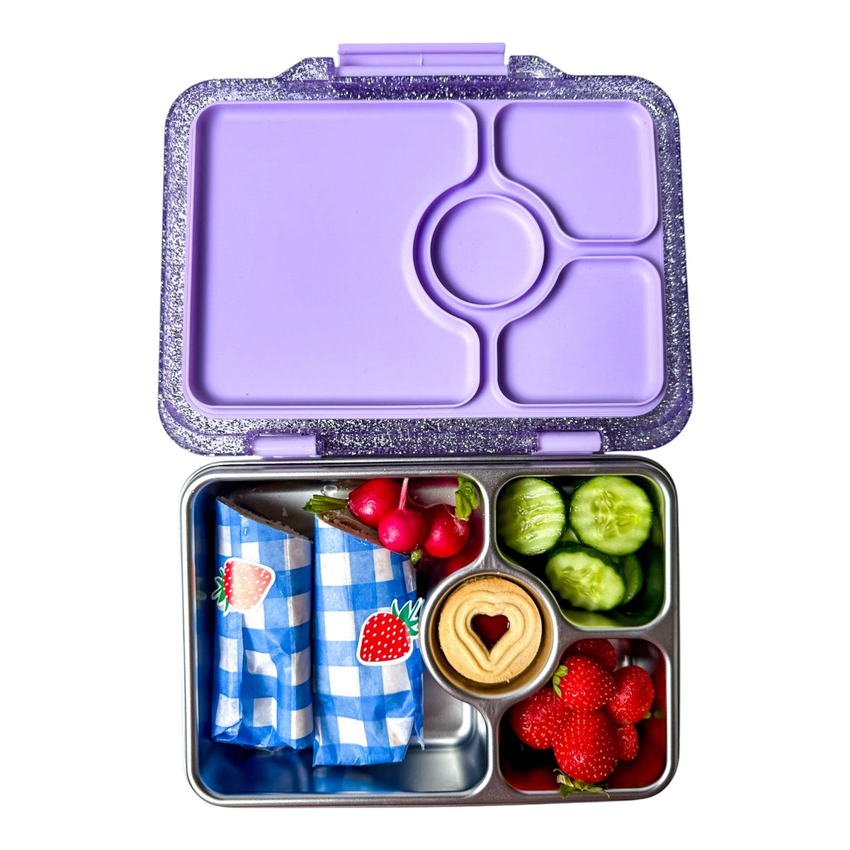 Znünibox Edelstahl Yumbox Prêt Glitzer Violett