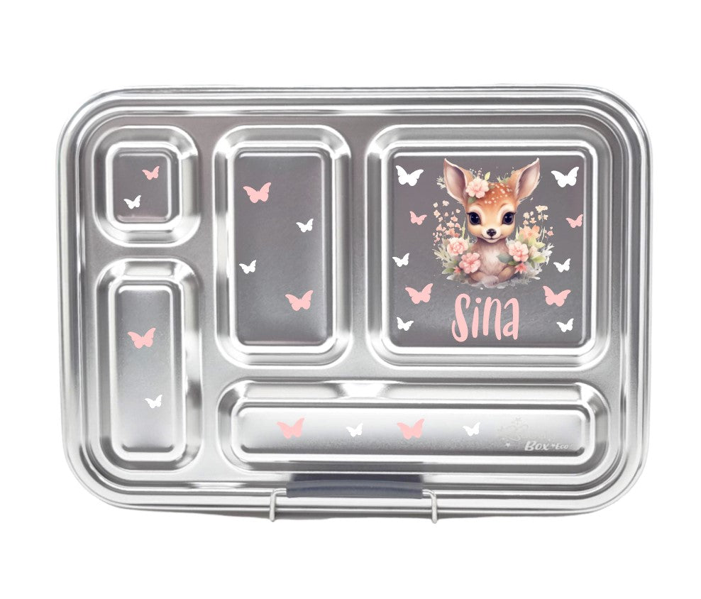 Edelstahl Znünibox Baurelia Box Eco mit 5 Unterteilungen Violett