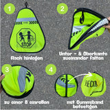 2 Straßenwarnschild mit Wimpelkette - Achtung spielende Kinder