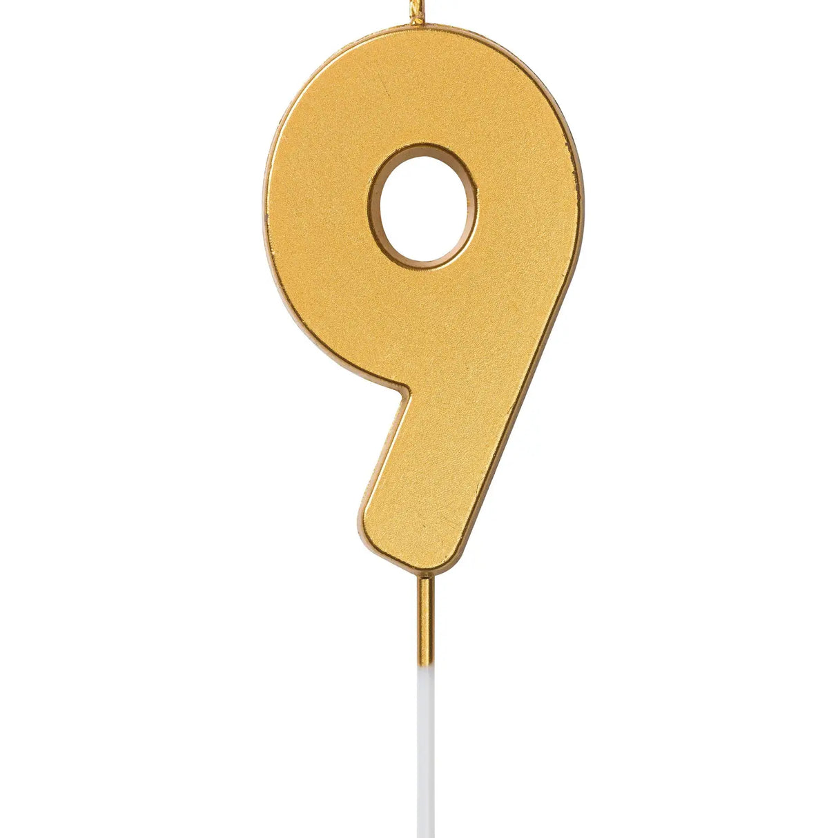 Geburtstagskerze Zahlenkerze Gold 9