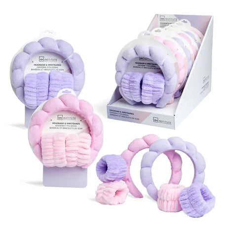Kosmetik-Stirnband und Handgelenksband Flieder