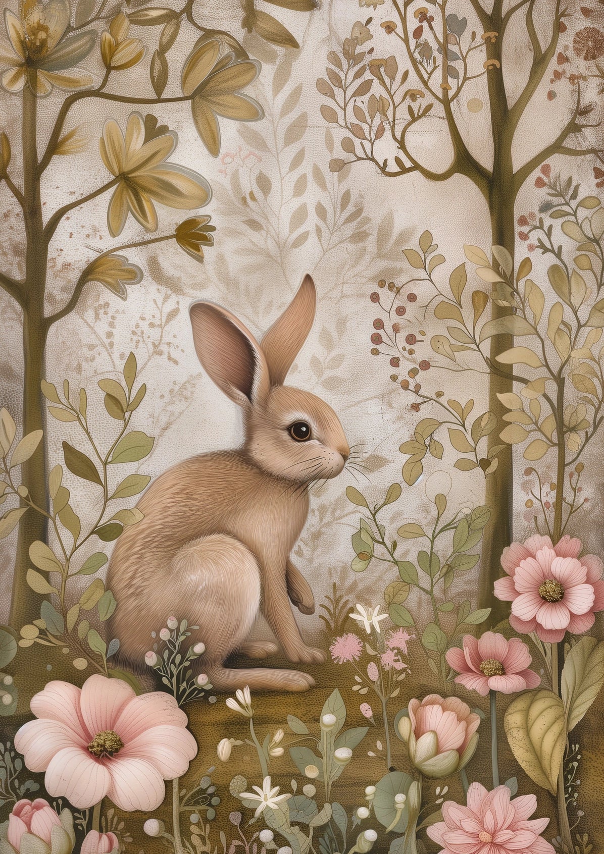 Grusskarte Wald Hase