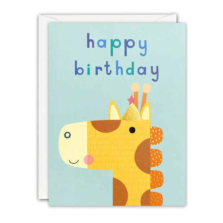 Geburtstagskarte Giraffe Goldfolierung