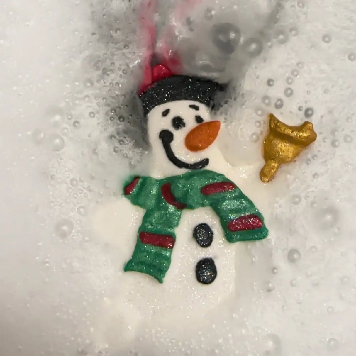 Badekugel handgemacht Weihnachten Schneemann