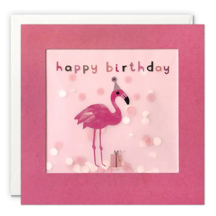 Geburtstagskarte Flamingo Pink